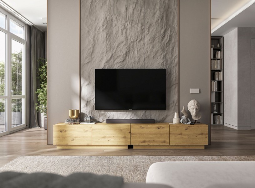 Dwudrzwiowa szafka RTV na cokole Enjoy dąb artisan