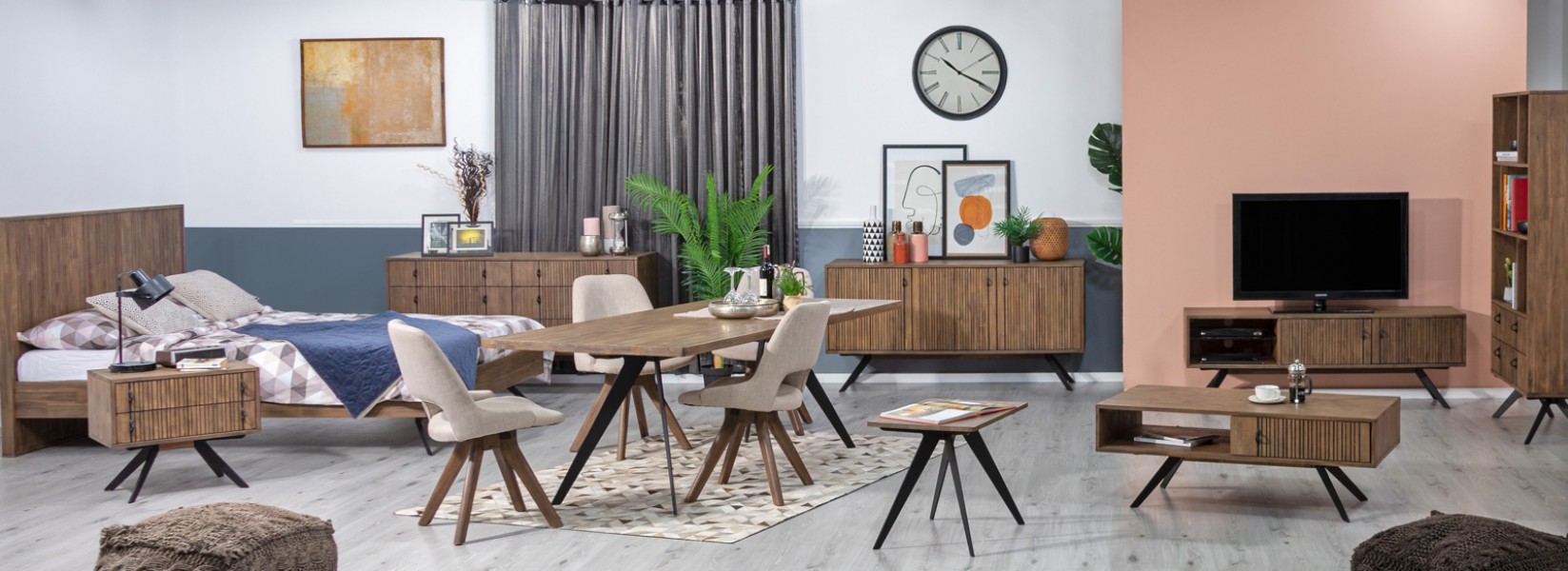 Drewniany stół do jadalni w stylu industrialnym Massa D05 200 cm