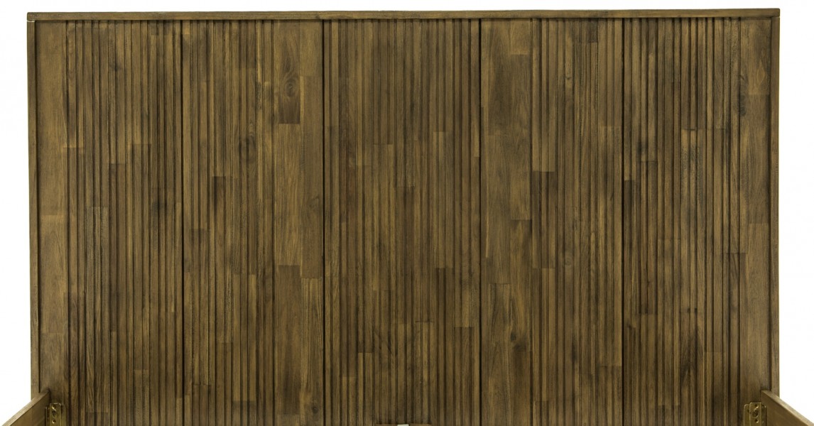 Loftowe łóżko drewniane z wysokim zagłówkiem Massa K01 180 cm