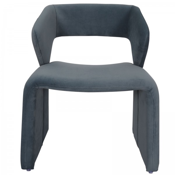 Designerskie krzesło fotelowe z tkaniny aksamitnej Nua N2