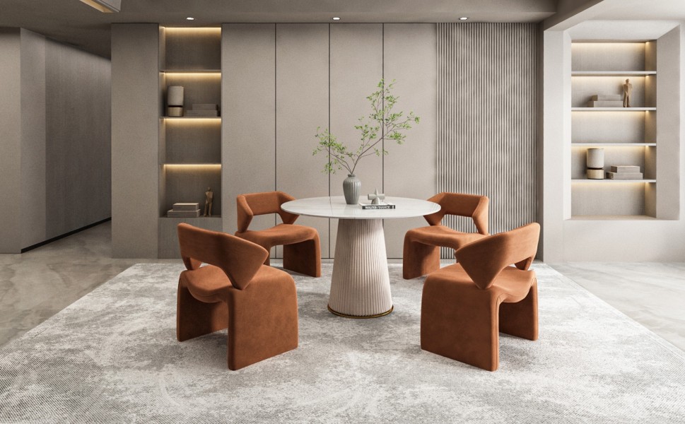 Designerskie krzesło fotelowe z tkaniny aksamitnej Nua N2