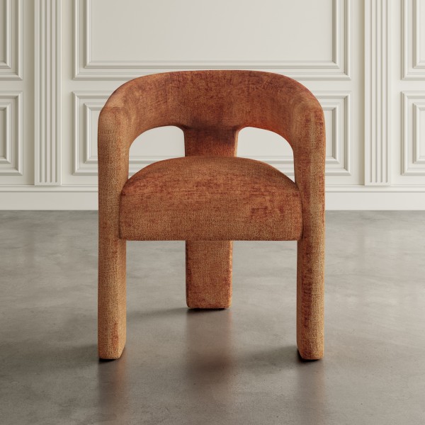 Designerskie krzesło fotelowe z tkaniny szenilowej Leith 71
