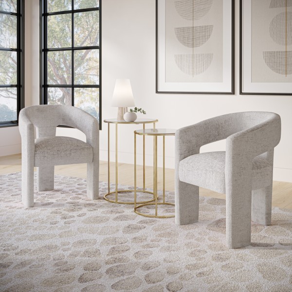 Designerskie krzesło fotelowe z tkaniny szenilowej Leith 71