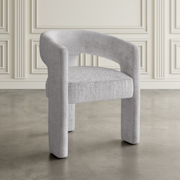 Designerskie krzesło fotelowe z tkaniny szenilowej Leith 71