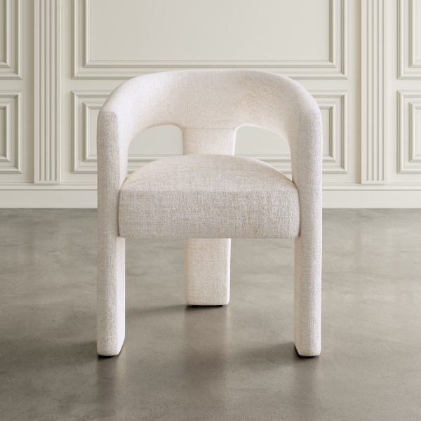Designerskie krzesło fotelowe z tkaniny szenilowej Leith 71