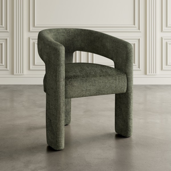 Designerskie krzesło fotelowe z tkaniny szenilowej Leith 71