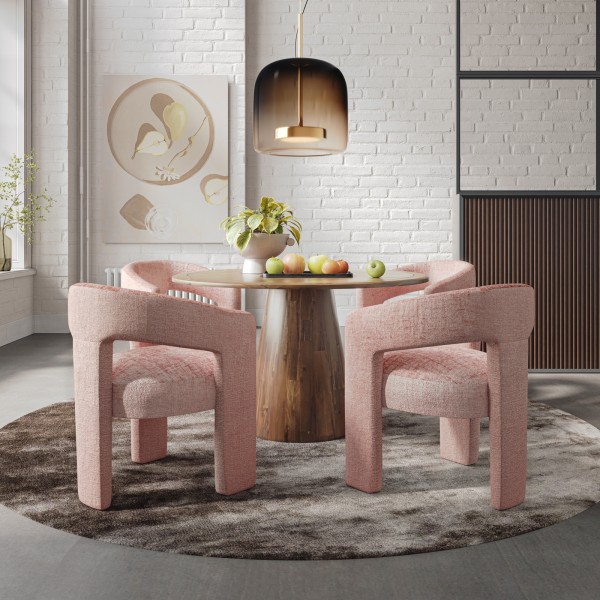 Designerskie krzesło fotelowe z tkaniny szenilowej Leith 71