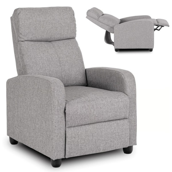 Rozkładany fotel wypoczynkowy Danny, szara tkanina