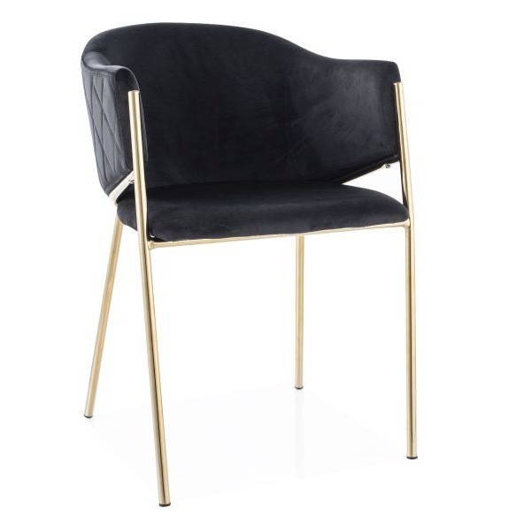 Eleganckie krzesło na złotej podstawie Bono Velvet Signal