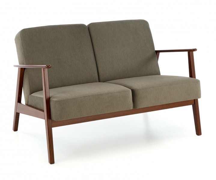 2-osobowa sofa do salonu z drewnianymi podłokietnikami Milano 2S Halmar