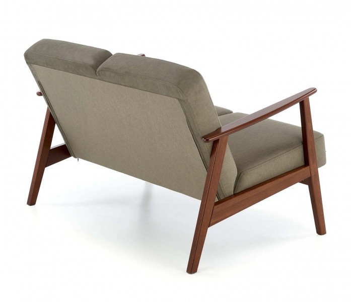 2-osobowa sofa do salonu z drewnianymi podłokietnikami Milano 2S Halmar