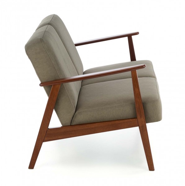 2-osobowa sofa do salonu z drewnianymi podłokietnikami Milano 2S Halmar
