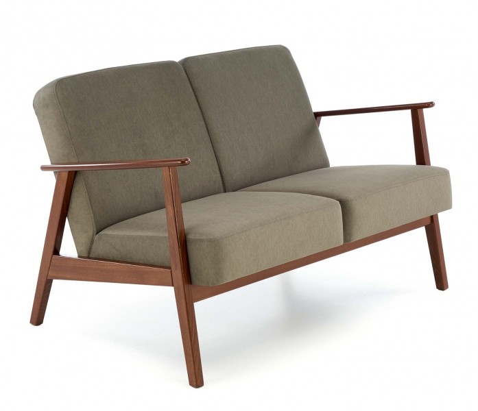 2-osobowa sofa do salonu z drewnianymi podłokietnikami Milano 2S Halmar