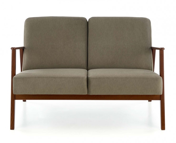 2-osobowa sofa do salonu z drewnianymi podłokietnikami Milano 2S Halmar