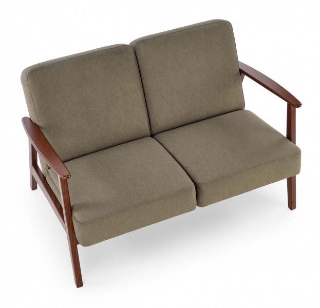 2-osobowa sofa do salonu z drewnianymi podłokietnikami Milano 2S Halmar