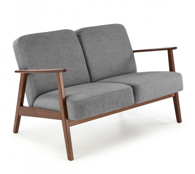 2-osobowa sofa do salonu z drewnianymi podłokietnikami Milano 2S Halmar