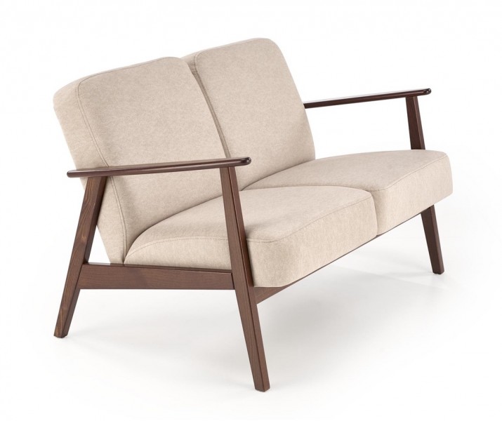 2-osobowa sofa do salonu z drewnianymi podłokietnikami Milano 2S Halmar