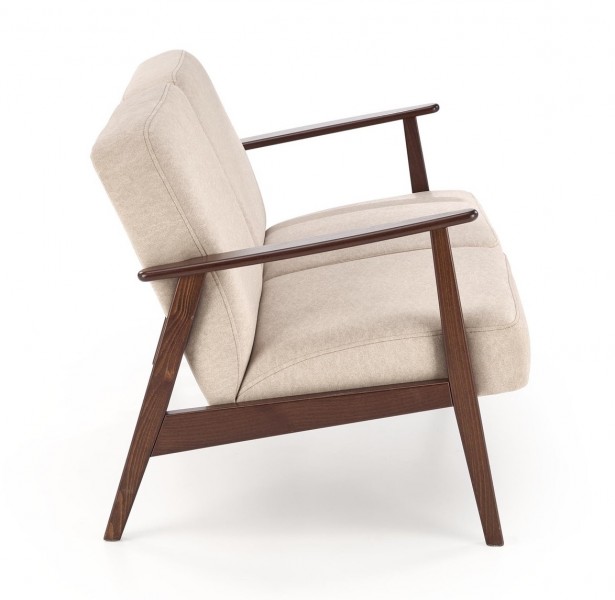 2-osobowa sofa do salonu z drewnianymi podłokietnikami Milano 2S Halmar