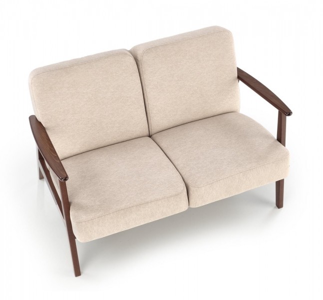 2-osobowa sofa do salonu z drewnianymi podłokietnikami Milano 2S Halmar