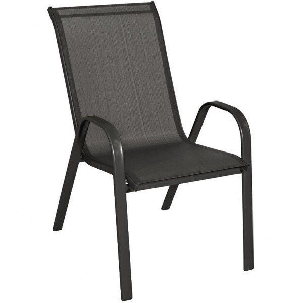 Krzesło ogrodowe z siateczki Porto czarne