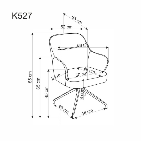 Obrotowe krzesło do jadalni z podłokietnikami K527 Halmar