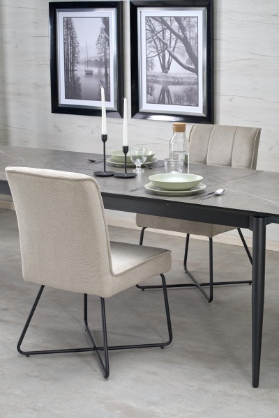 Eleganckie krzesło na metalowym stelażu K534 Halmar