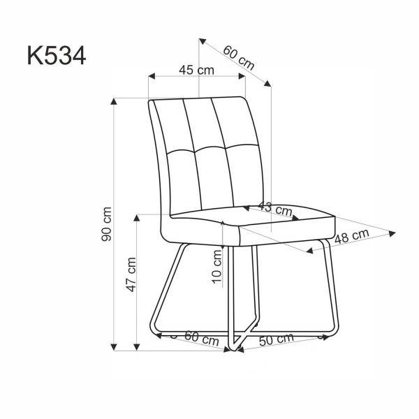 Eleganckie krzesło na metalowym stelażu K534 Halmar
