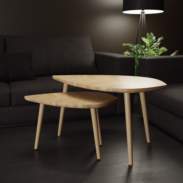Dębowy stolik kawowy P2 liść duży 110 cm