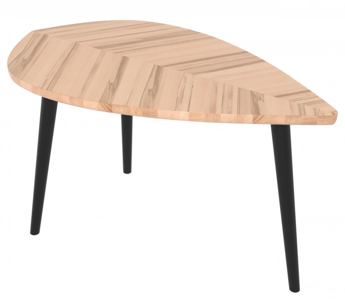Drewniany stolik kawowy P2 liść średni 93 cm buk twardzielowy