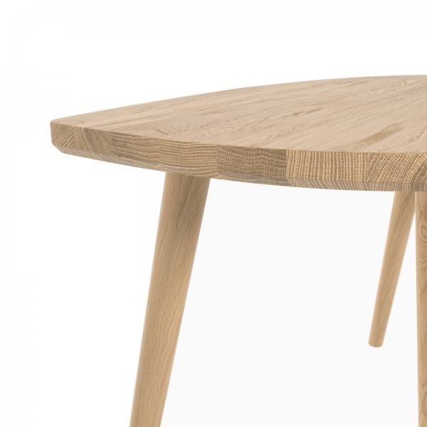 Stolik kawowy z drewna dębowego łezka P3 mały 60 cm