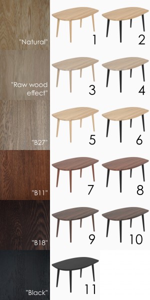Stolik kawowy z drewna dębowego łezka P3 mały 60 cm