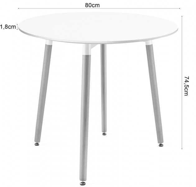 Okrągły stół skandynawski Kami 80 cm