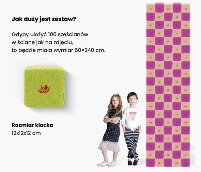 Zestaw klocków magnetycznych JollyHeap Basic - 100 elementów