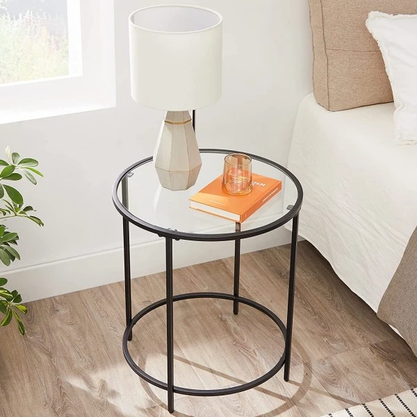 Szklany stolik pomocniczy loft Comiso 020