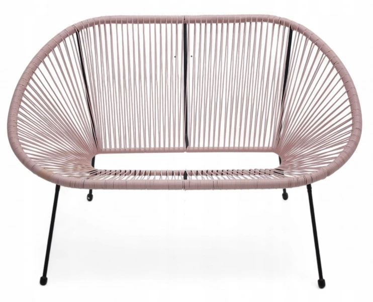 Żyłkowa sofa do ogrodu owalna Arjana MAS-EC3 86 cm różowa