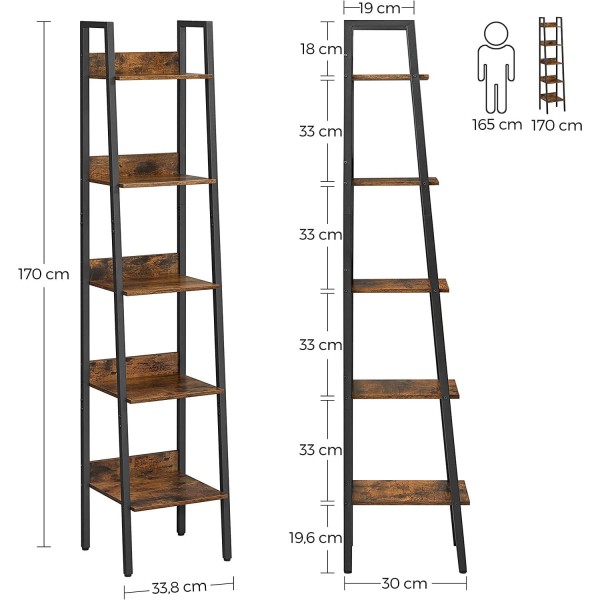 Wąski regał 5-półkowy drabinka Salto 109