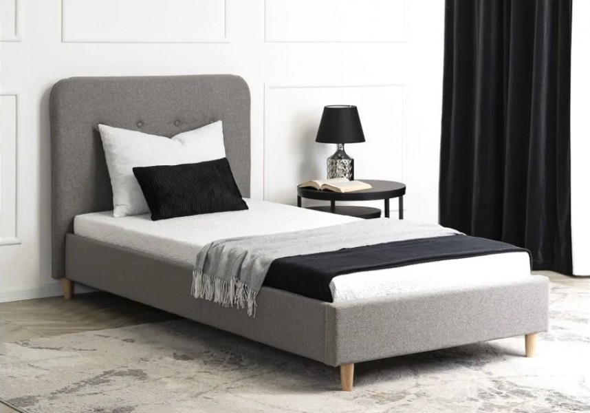 Tapicerowane łóżko pojedyncze Dennis 90x200 cm