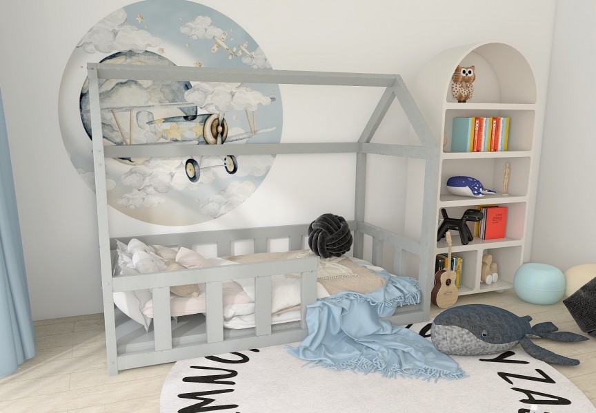 Niskie łóżko domek dziecięce Aurora kolor