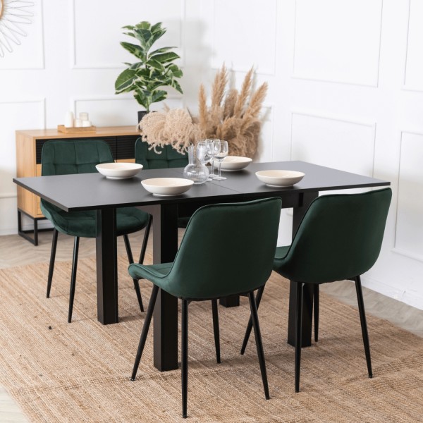 Klasyczny stół rozkładany do jadalni Max 80-160 cm, kolor czarny