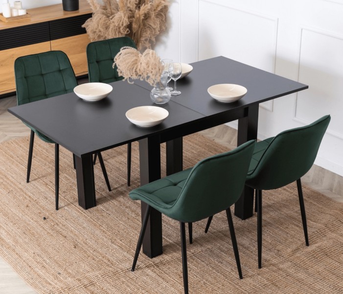 Klasyczny stół rozkładany do jadalni Max 80-160 cm, kolor czarny