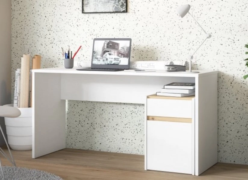 Biurko z szafką Modultrick 112-M961 białe 140 cm