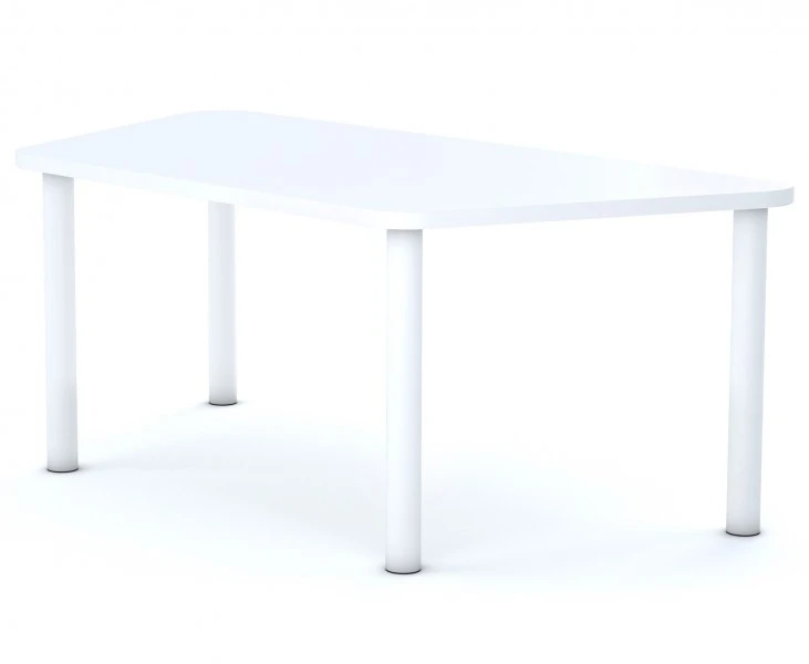 Stół szkolny Smart trapez 140x70 cm, rozmiar 4-6, blat biały / nogi białe
