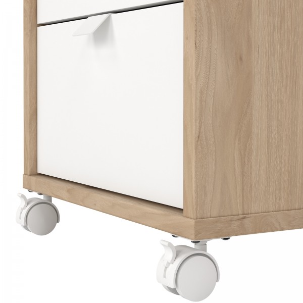 Kontenerek na kółkach 3 szuflady Sign jackson hickory/biały mat