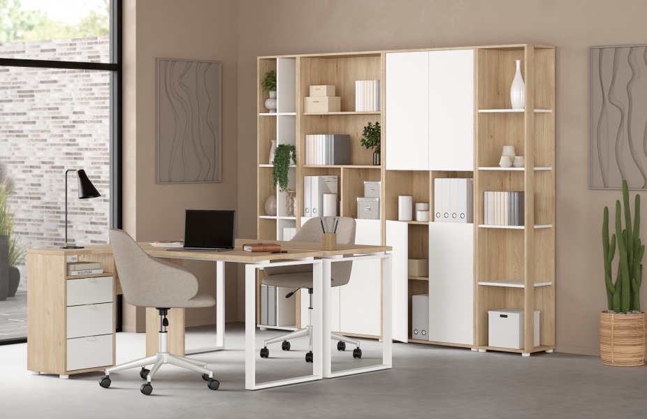 Kontenerek na kółkach 3 szuflady Sign jackson hickory/biały mat
