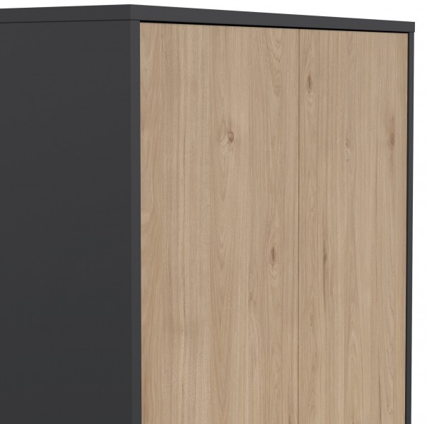 Czterodrzwiowy regał biurowy Sign 80 jackson hickory/szary mat