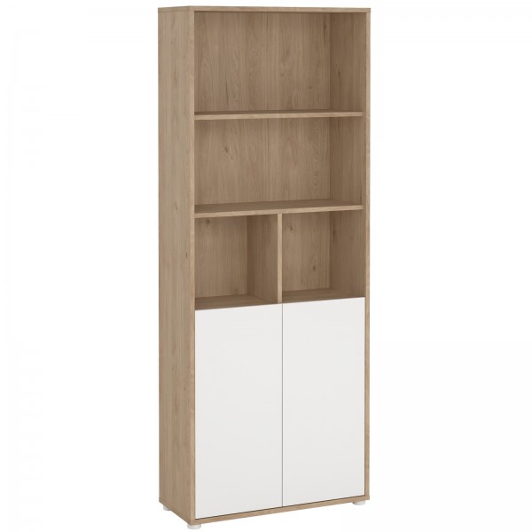 Dwudrzwiowy regał biurowy Sign 80 jackson hickory/biały mat