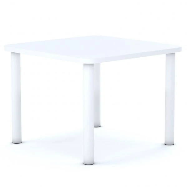 Stół szkolny Smart kwadratowy 70x70 cm, rozmiar 4-6, blat biały / nogi białe