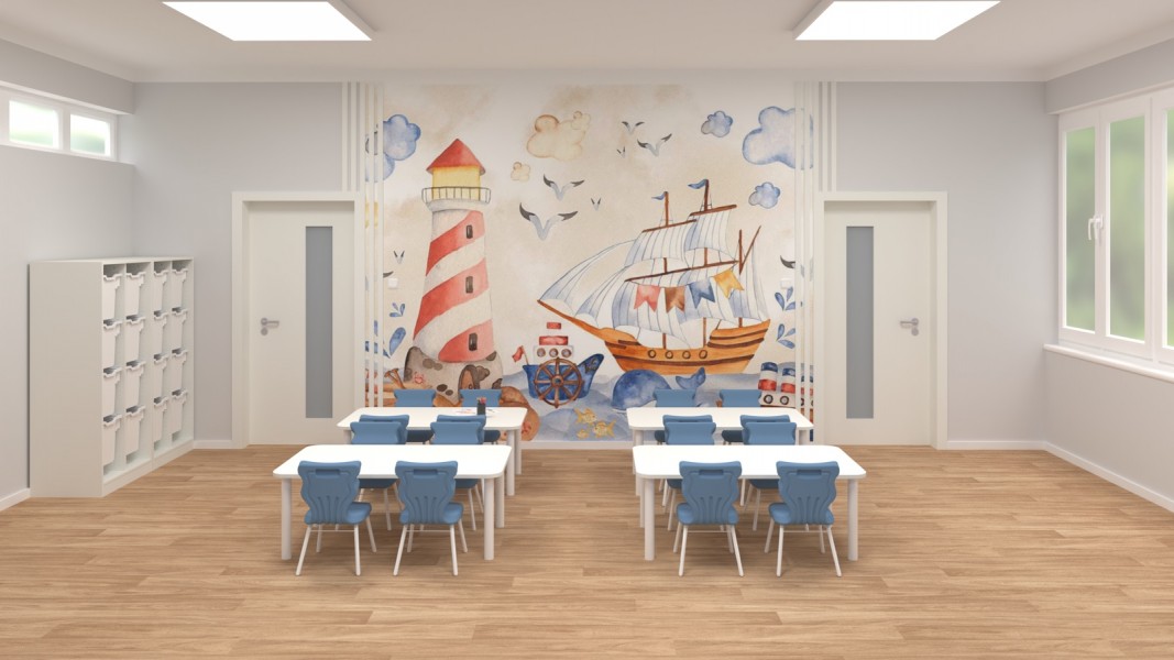 Stół do przedszkola Smart prostokątny 120x70 cm, rozmiar 0-3, blat biały / nogi białe