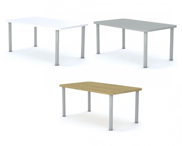 Stół do szkoły Smart prostokątny 120x70 cm, rozmiar 4-6, blat biały / nogi szare