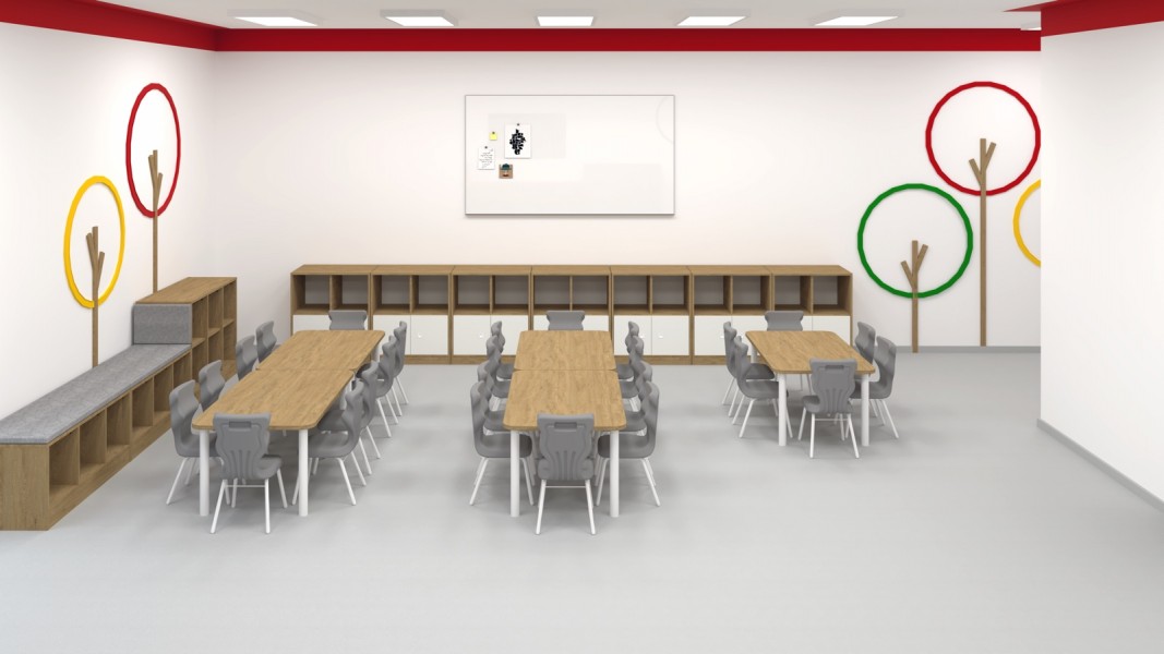 Stół do szkoły Smart prostokątny 120x70 cm, rozmiar 4-6, blat biały / nogi szare
